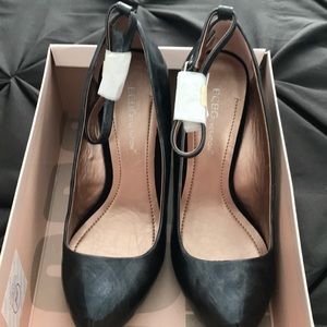 Wedge heels ankle strap pumps